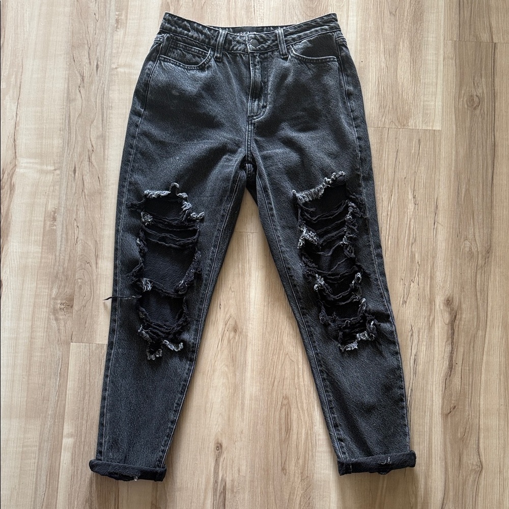 Fashion Nova Distressed Black Jeans
